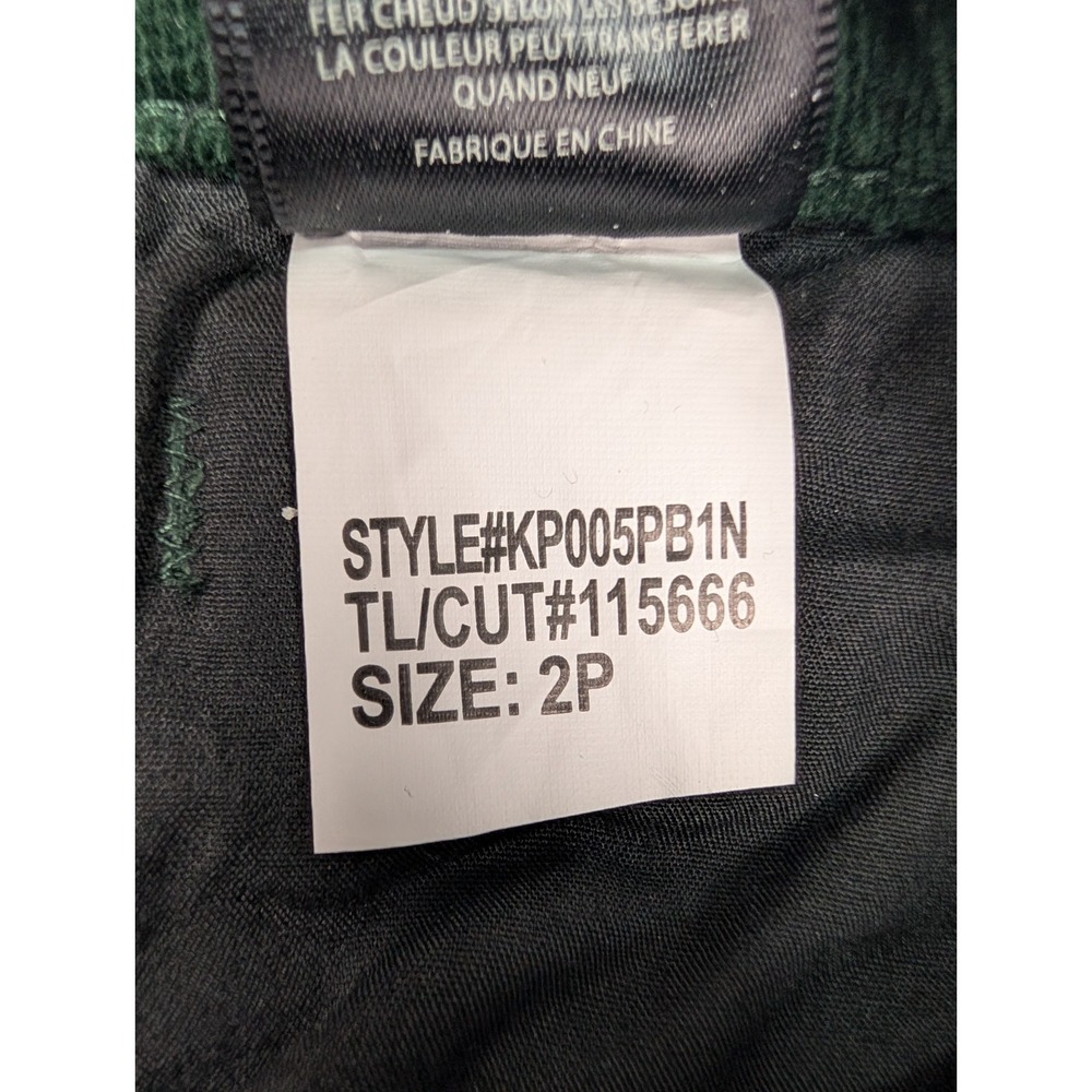 Kut From The Kloth Karen Baby Bootcut Petite Womens Pants Size 2 Green Corduroy - Picture 16 of 16